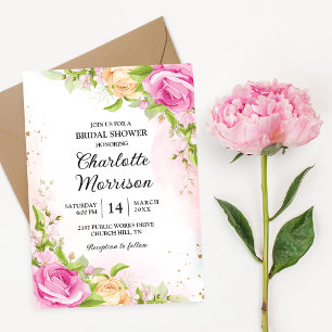 Convites Chá de panela Floral Chic Floral Moderno Elegante