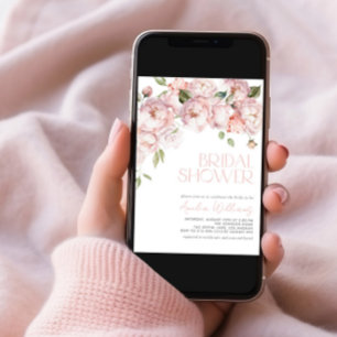 Convites Chá de panela Floral Cor-de-Rosa Moderno