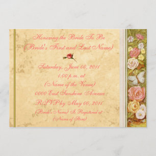 Convites Chá de panela floral da beira do vintage