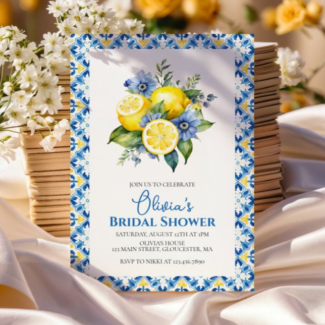 Convites Chá de panela floral da Dolce Vita Lemon (Criador carregado)