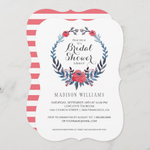 Convites Chá de panela floral das rosas vermelhas da