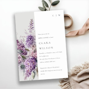 Convites Chá de panela Floral de Algodão Verde Lilac