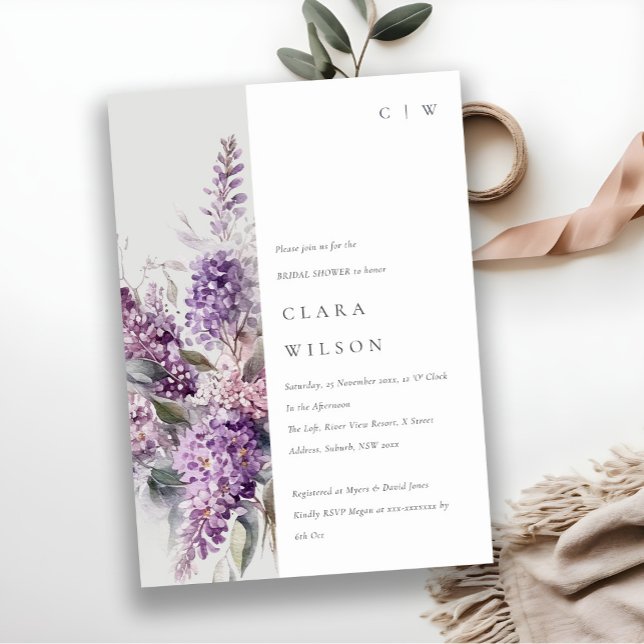 Convites Chá de panela Floral de Algodão Verde Lilac (Criador carregado)