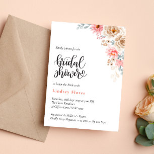 Convites Chá de panela Floral de Aquarela Colorida Elegante