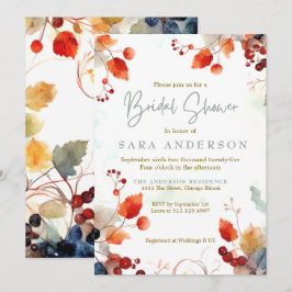 Convites Chá de panela Floral de Aquarela de Queda