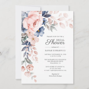 Convites Chá de panela Floral de Aquarela Rosa Elegante