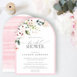 Convites Chá de panela Floral de Aquarela Rosa Elegante