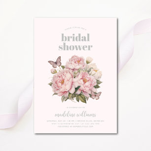 Convites Chá de panela Floral de Aquarela Rosa Elegante