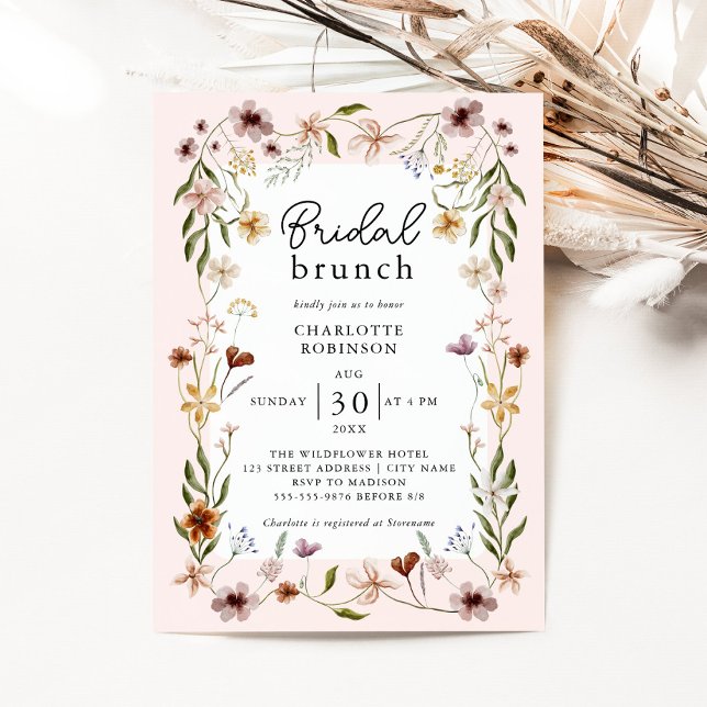 Convites Chá de panela Floral de Aquarela Rosa Elegante (Criador carregado)