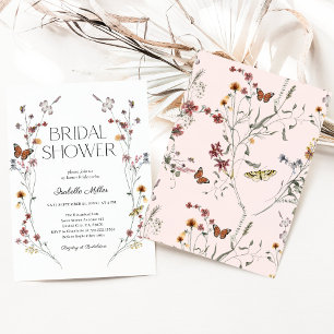Convites Chá de panela Floral de Aquarela Rosa Elegante