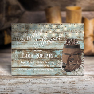 Convites Chá de panela Floral de Barril de Vinho Russo