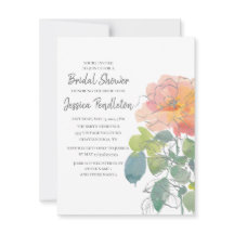 Chá de panela Floral de Boho Coral Rosa