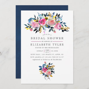 Convites Chá de panela Floral de Cor de Água das Tendências