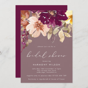 Convites Chá de panela Floral de Cores Aquáticas de Queda