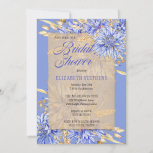 Convites Chá de panela - Floral de Cornflower azuis