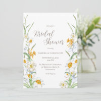 Chá de panela Floral de Daffodil Branco e Amarelo