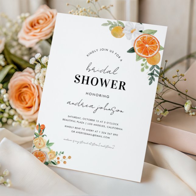 Convites Chá de panela Floral de Flor de Citrus (Criador carregado)