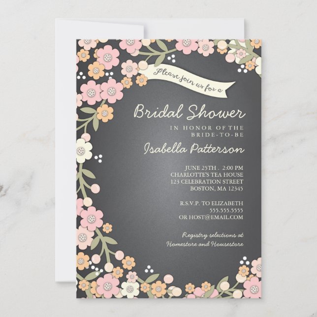 Convites Chá de panela Floral de Fora do Jardim (Frente)