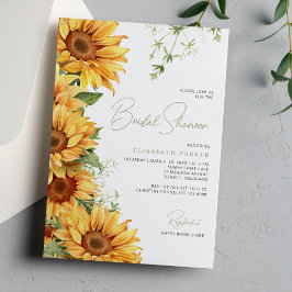 Convites Chá de panela floral de girassol elegante