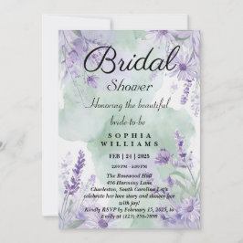 Convites Chá de panela Floral de Lavanda Elegante