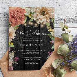 Convites Chá de panela floral de madeira russa