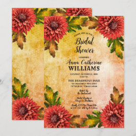 Convites Chá de panela Floral de Mães de Aquarela de outono