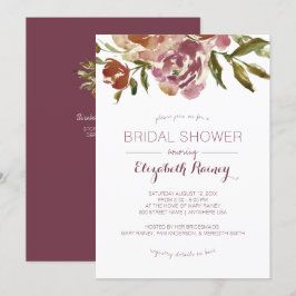 Convites Chá de panela Floral de Marsala