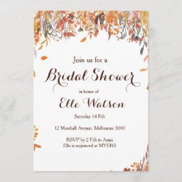 Convites Chá de panela Floral de outono de outono