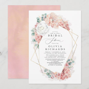Convites Chá de panela Floral de Rosa Verde e Dusty
