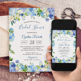 Convites Chá de panela Floral de Terra Azul