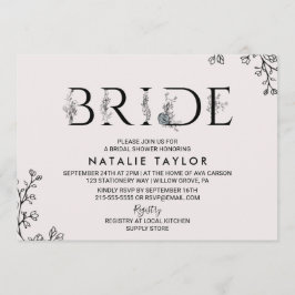 Convites Chá de panela Floral de Tipografia