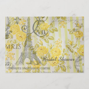 Convites chá de panela floral de torre de Effel