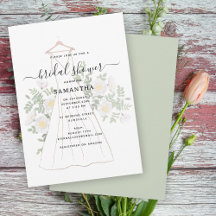 Chá de panela Floral de Vestido de Casamento Desen
