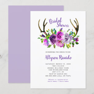 Convites Chá de panela Floral do Boho-Antlers