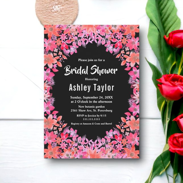 Convites Chá de panela Floral do Campo das Flores Negras (Criador carregado)