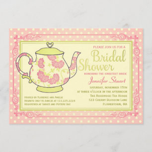 Convites Chá de panela floral do chá do vintage elegante