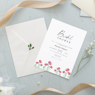 Convites Chá de panela Floral do Jardim Vermelho