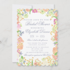 Convites Chá de panela Floral do Partido do Jardim