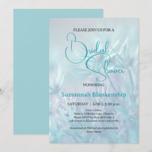 Convites Chá de panela Floral do Pastel Teal