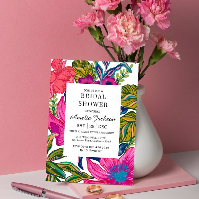 Convites Chá de panela floral e botânico de aquarelas (Criador carregado)