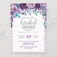 Chá de panela Floral e Prata Roxo