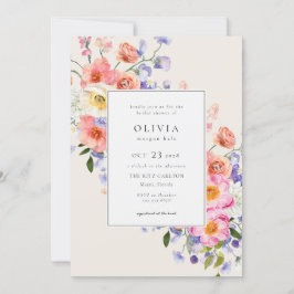 Convites Chá de panela Floral Elegance Pink Boho