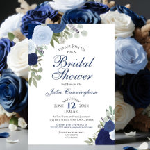 Chá de panela Floral Elegante Blue Boho Watercolor
