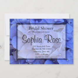 Convites Chá de panela floral Elegante Blue Perwinkle