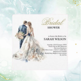 Convites Chá de panela Floral Elegante Blush