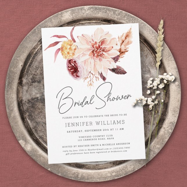 Convites Chá de panela Floral Elegante Boho Chic (Criador carregado)