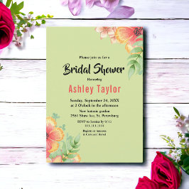 Convites Chá de panela Floral Elegante Da Flor Botânica