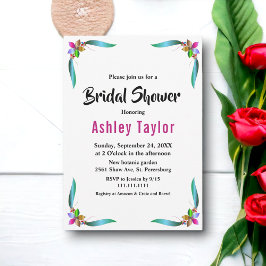 Convites Chá de panela Floral Elegante de Glam Summer