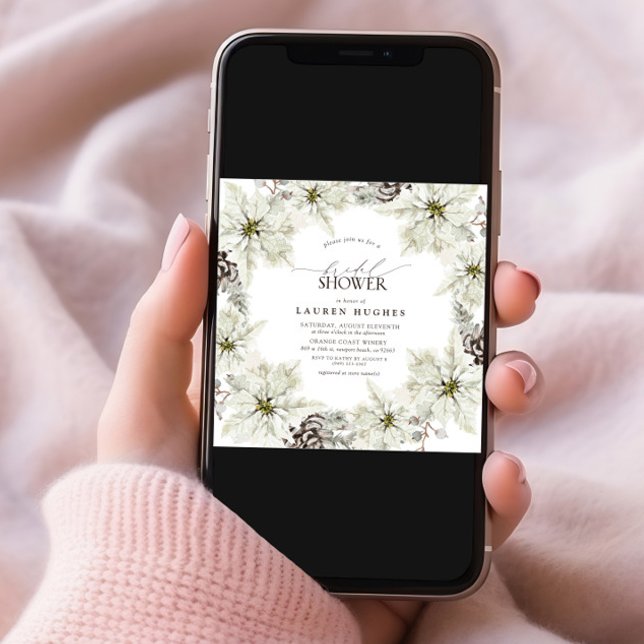 Convites Chá de panela Floral Elegante de inverno (Criador carregado)