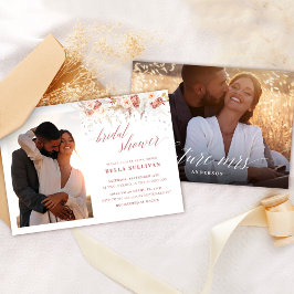 Convites Chá de panela Floral Elegante de Rosa Dusty